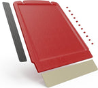 Ice Scraper Brass Blade Small Ice Scraper for Car 2 Pack 4-in-1 Small Ice Scrapers for Car Windshield Frost Wipe Scraper Snow Scraper for Car Original Murska from Europe Winter (2-Pack L&P A052 Red)