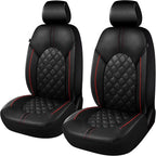 CAROMOP Luxury PU Leather Car Seat Covers Front Set - Anti-Stain Waterproof Automotive Seat Covers for Cars - Universal Car I