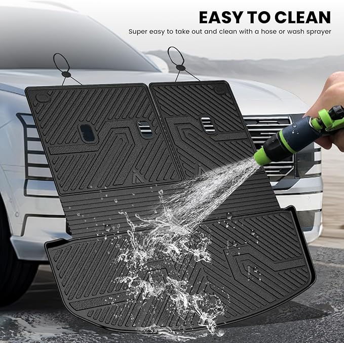 LASFIT Cargo Trunk Mat & Backrest Mats for Hyundai Palisade 2026 All Weather TPE Custom Fit Car Trunk Mats Cargo Liner & Seatback Mats Accessoires, Black