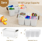 Citylife 17 QT Plastic Storage Bins Clear Storage Box with Lids Multipurpose Stackable Storage Containers for Organizing Tool