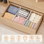 Lifewit 8" Tall 6 Pack Drawer Dividers, 35-56.5cm/13.8-22.2" Expandable Drawer Divider for Clothes, Adjustable Dresser Drawer