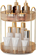 YCIA&DONE 360 Rotating Makeup Organizer and Storage for Vanity Countertop 2 Tiers, High Capacity Cosmetic Skincare Perfume Or