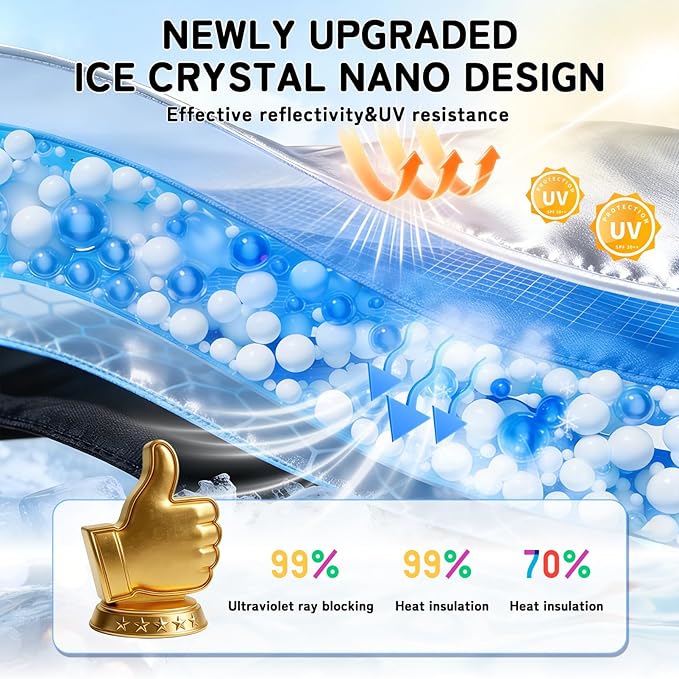 Custom Fit Windshield Sun Shade for Toyota RAV4 2013-2026, Blocks UV & Heat, Front Window Sunshade Accessories, Easy Fold & Store Keep Your Car Cooler