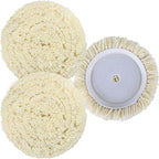 3 PCS Wool Buffing Polishing Pads 7 Inch, Natural Wool Cutting Pads with Hook and Loop Backing Compound & Polishing for Automotive Car Boats Glass Furniture Repair