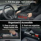 Steering Wheel Tray for Tesla Model 3 Y S X and Other Compact Cars, 2-in-1 Car Food Tray and Seat Gap Organizer, Compact Desk for Eating, Writing, Quick Work and Storage, Black