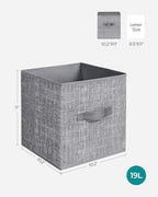 SONGMICS Storage Cubes, 11-Inch Non-Woven Fabric Bins with Double Handles, Set of 6, Closet Organizers for Shelves, Foldable,