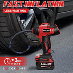 Tire Inflator Cordless for Milwaukee 18V Battery [Tool Only], 160PSI Portable Air Compressor with Pressure Gauge, Auto-Shutoff & Fast Inflation, Portable Air Pump for Car, Motorcycle, Bike, Ball
