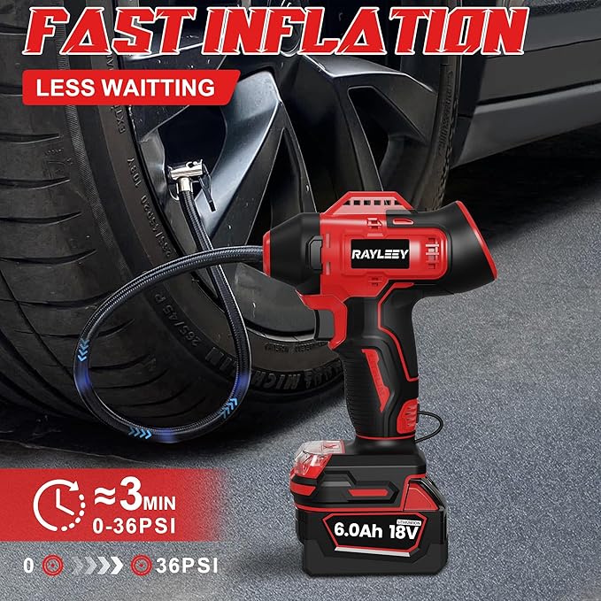 Tire Inflator Cordless for Milwaukee 18V Battery [Tool Only], 160PSI Portable Air Compressor with Pressure Gauge, Auto-Shutoff & Fast Inflation, Portable Air Pump for Car, Motorcycle, Bike, Ball