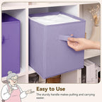 GRANNY SAYS Cube Storage Bins, 11 Inch Cube Storage Organizer, Fabric Storage Bins, Storage Cubes for Shelves, Closet, Purple