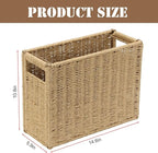 14.6 x 5.9 x 10.8 Inch Large Decorative File Box, Decorative File Baskets for Seagrass Hanging Organizers Portable Letter Siz