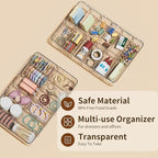 Clear Acrylic Makeup Organizer with Cover - 12 Compartments Cosmetic and Jewelry Organizer for Vanity and Desk Storage