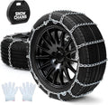 Automotive Tightening Snow Chains Tire Chains for Tire Set of 2 With Gloves Winter Accessories SUV Trucks Pickup Winter Emerg