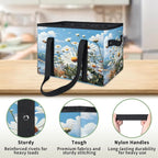 Reusable Grocery Bags Heavy Duty Shopping Bags Foldable Large Tote Bags with Long Handles & Hard Bottom