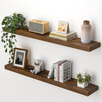 Heimlove 36 Inch Floating Shelves for Wall,Mounted Storage & Display Wood Shelves with Invisible Brackets,Hanging Shelf for B