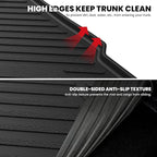 LASFIT Cargo Mat for Ford Focus 2012-2018 Hatchback Gasoline(No Subwoofer) Focus RS 2016 2017 2018 All Weather Custom Fit TPE Trunk Liner