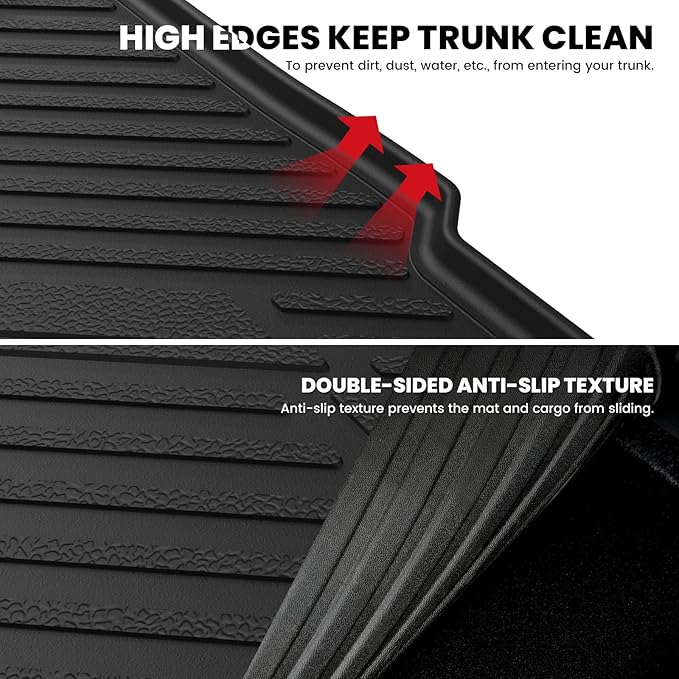 LASFIT Cargo Mat for Ford Focus 2012-2018 Hatchback Gasoline(No Subwoofer) Focus RS 2016 2017 2018 All Weather Custom Fit TPE Trunk Liner
