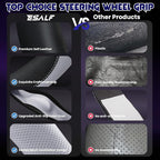 Soft Leather Steering Wheel Cover with Breathable Design and Anti-Slip Grip, Fully Compatible with Tesla, Toyota, Honda, Niss