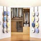 SWTYMIKI Over Door Hat Organizer - 4 Packs Metal Hanging Hat Rack with 16 Hooks Design, Baseball Cap Hanger Organizer Storage