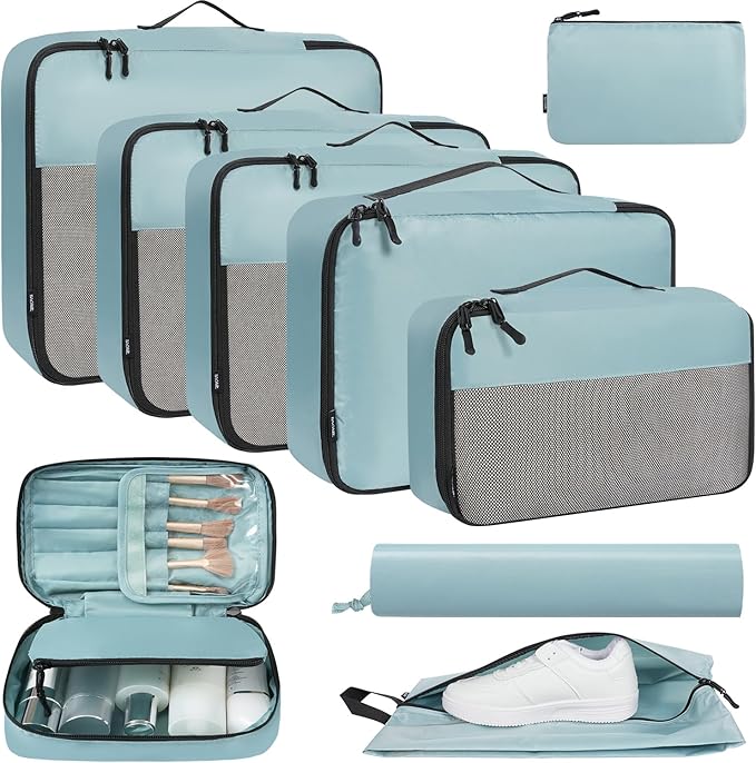 BAGAIL 8 Set/9 Set Packing Cubes Luggage Packing Organizer for Travel, Suitcase Packing Bags for Travel Accessories