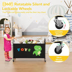 GRANNY SAYS Toy Box for Boys Girls, Large Toy Chest Storage with Wheels, Metal Kids Toy Storage Organizer for Stuffed Animals