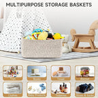 3-Pack Small Storage Baskets for Organizing | Woven Shelf Toy Basket | Rope Baskets for Gifts Empty | Closet Organizer Bins w