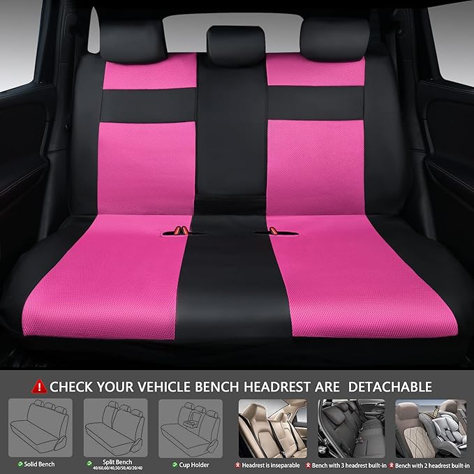 CAR Pass Leather 3D Foam Back Support Car Seat Covers Full Set Air Mesh Automotive Seat Covers, All Season Car Seat Cover Fit