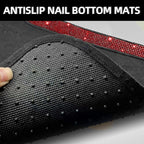 NBTEPEM Red Bling Car Floor Mats Full Set, Universal Fit Most Cars,SUV, Trucks, 4 pcs Sparkle Glitter Diamond Carpet for Women Girls with Anti-Slip Pad (Red Diamond)