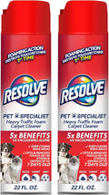 Resolve Pet Specialist Heavy Traffic Foam Carpet Cleaner, Pet Stain & Odor Remover, 22 oz Cans, 2 Pack