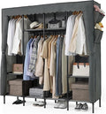 CAPHAUS 67-Inch Heavy-Duty Clothing Rack with Cover, 25MM Steel Tube Portable Closet Wardrobe, 520LB Capacity Metal Frame Clo