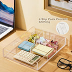 2 Pcs Acrylic Desk Drawer Organizer Maximum 12 x 18 x 2.1 Inch Expandable Drawer Organizer Trays with 8 Adjustable Compartmen