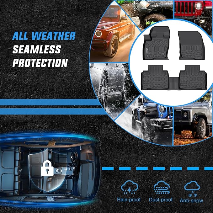 Nilight TPE Floor Mats for Ford Edge 2015 2016 2017 2018 2019 2020 2021 2022 2023 2024 2025 2026 All Weather Custom Fit Heavy Duty Floor Liners