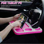 eing Bling Auto Steering Wheel Desk, Laptop,Tablet, Notebook Car Travel Table, Food Eating Hook On Steering Wheel Tray, for Constant Travelers, Fits Most Vehicles Steering Wheels, White+Rose Red