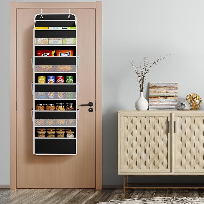 Univivi Hanging Storage Organizer Nursery Closet Cabinet Baby Storage with 5 Large Compartments 6 Side Pockets for Cosmetics,