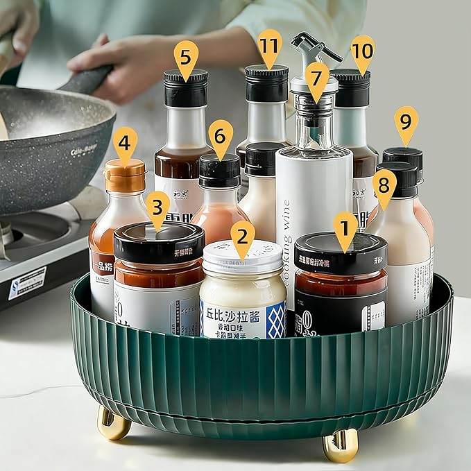 Anyoifax Makeup Perfume Organizer Tray 360 Degree Rotating Lazy Susan Skincare Lotion Organizer Spinning Cosmetics Storage fo