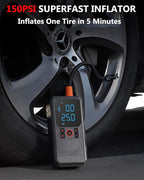 Car Jump Starter with Air Compressor, 4000A Portable Jump Starter for Dead Battery, 150 PSI Tire Inflator with Auto
