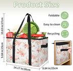 Reusable Grocery Bags Heavy Duty Shopping Bags Foldable Large Tote Bags with Long Handles & Hard Bottom
