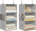 STORAGE MANIAC 6-Shelf Hanging Closet Organizer and Storage, 2 Separable 3-Shelf Haning Organizers for Closet, Collapsible Ha