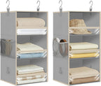 STORAGE MANIAC 6-Shelf Hanging Closet Organizer and Storage, 2 Separable 3-Shelf Haning Organizers for Closet, Collapsible Ha