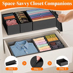 TasticTotes Drawer Organizer Clothes, 24 Pack Drawer Organizers and Underwear Organizer for Nursery, Dividers Clothes Organiz