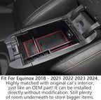 EDBETOS Center Console Organizer Compatible with Chevy Equinox Accessories 2018 2019 2020 2021 2022 2023 2024 Insert Tray Interior Secondary Armrest Storage Box ABS, Red