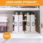 Cabinet Caddy SNAP! Spice Rack Organizer for Cabinet - Slide & Rotate Seasoning Organizer - 4 Snap-In Adjustable Shelves for 