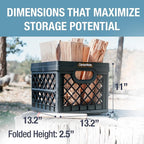 CleverMade Collapsible Milk Crate 25L (6.6 Gal) 3 Pack, 50 lb Capacity Heavy Duty Folding Crate – Stackable Storage Crates wi