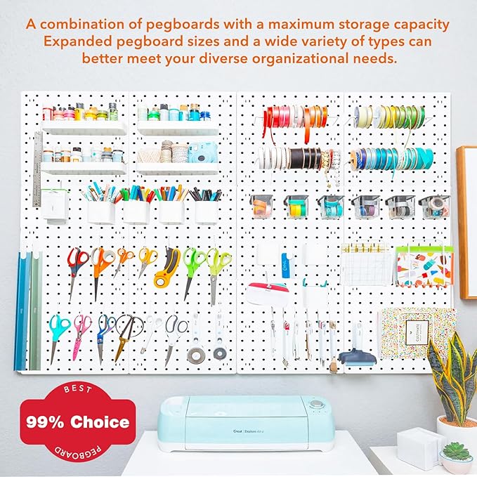 6Pcs Pegboard, Peg Board, Pegboard Wall Organizer, Mount Display Pegboard Kits fit Pegboard Storage, Small Pegboard for Craft
