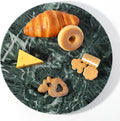 12" Marble Lazy Susan Turntable - 100% Natural Stone Round Serving Tray with Silent Spinning, Revolving Cake Stand & Cheese B