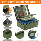 ENGPOW Fireproof Document Box, Hard Fireproof Box with Fireproof Zipper＆Lock, 6400°F Heat Insulated Fireproof Water Resistant