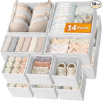 Reli. Drawer Organizer Clothes (14 Pack) | Organization for Dresser, Closet, Nursery, Baby Clothes | Foldable Fabric Dresser 