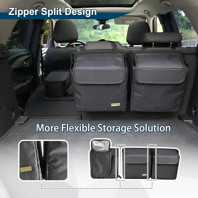 Deluxe Car Trunk Organizer, Detachable Backseat Hanging Organizer Storage Modules with Built-in Cooler for Car Small SUV,