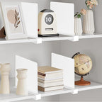 HBlife 8 Pcs White Acrylic Shelf Dividers, Vertical Purse Organizer for Closet Perfect for Sweater, Shirts, Handbags in Bedro