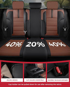 FREESOO Black Brown Car Seat Covers Full Set - Faux Nappa Leather Seat Covers for Cars, with Front Seatbelt Pads, Ultra Water