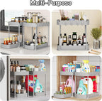 Ukeetap 2 Pack Multi-Purpose Pull-Out Storage Organizers, Under Sink Organizers and Storage for Bathroom & Kitchen, Under Cab